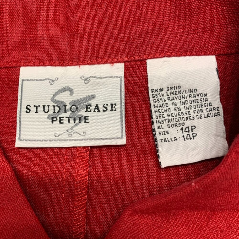 Studio East Petite Women's Crimson Red Blouse, Size 14P, NWT - Picture 3 of 3